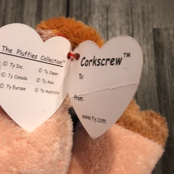 2002 TY Pluffies Tylux Plush Corkscrew the pig NWT - Picture 5 of 5